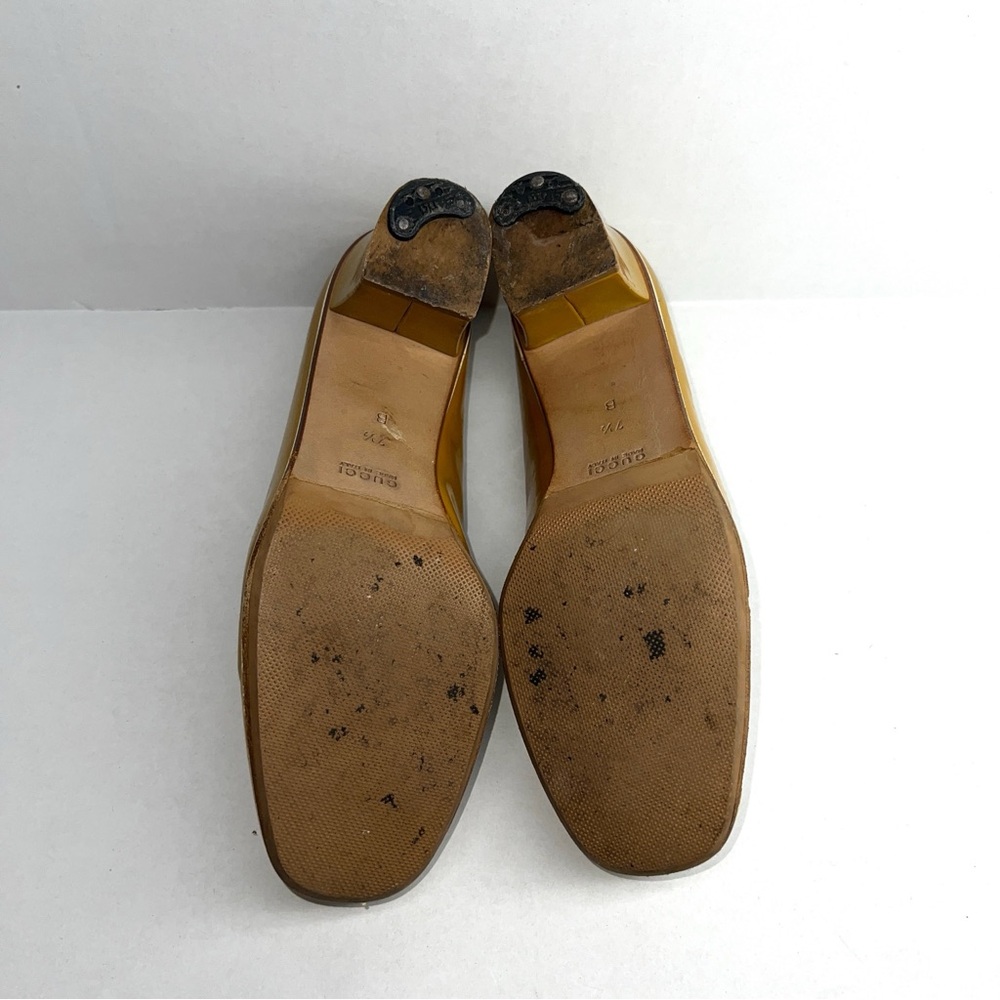 Gucci Mustard Yellow Patent Leather Mid-Heel Loafers - Picture 7 of 7